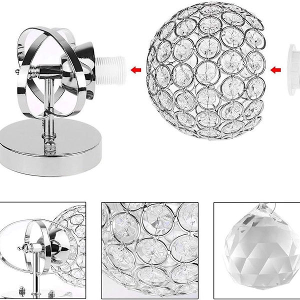 Moderne kreativ krystall LED vegglampe vegglys for soverom stue KLB