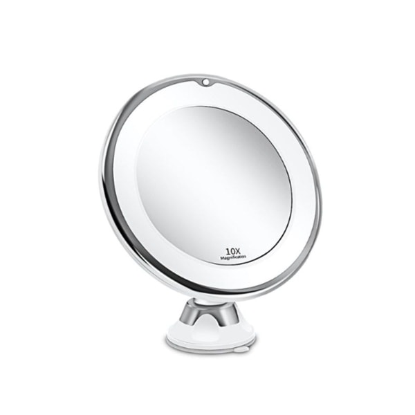 Kosmetikspejl 10x forstørrelse LED-belyst make-up spejl 360° KLB