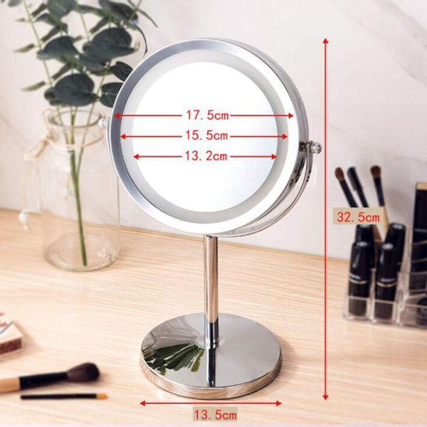 Kosmetisk spegel med ljus, smink spegel, LED smink spegel, 10x HD