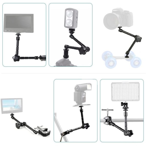 11 tums magisk arm + stor superklämma krabba tångklämma för DSLR-rigg