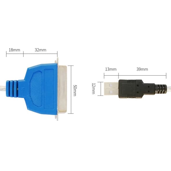 USB IEEE 1284 trycklinjestandard CN36-gränssnitt