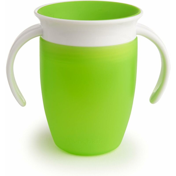 360 Lärande Kopp, 360 Baby Kopp, BPA-Fri Barnkopp med Handtag, Läckagesäker Magisk Kopp, Diskmaskinssäker, Baby Glas 6 Månader och Uppåt (Grön) KLB