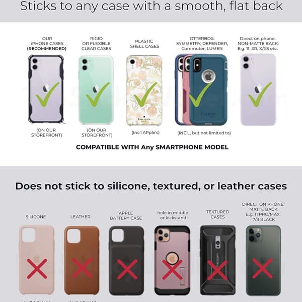 Smart pung med mobiltelefon fingerholder, slank