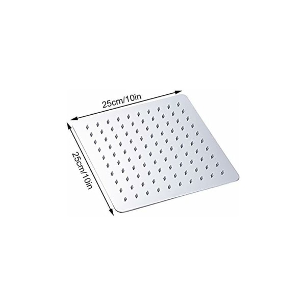 10 tommers/25 cm fast dusjhode, krom 304 rustfritt stål fast diffusor dusjhode, baderomstilbehør KLB