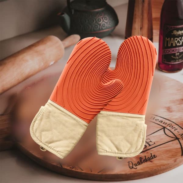 Silikonovnshansker Perfekt for Baking Cooking Quilted Red KLB