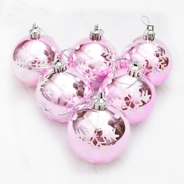 6 cm plast snöflinga hänge, rosa KLB