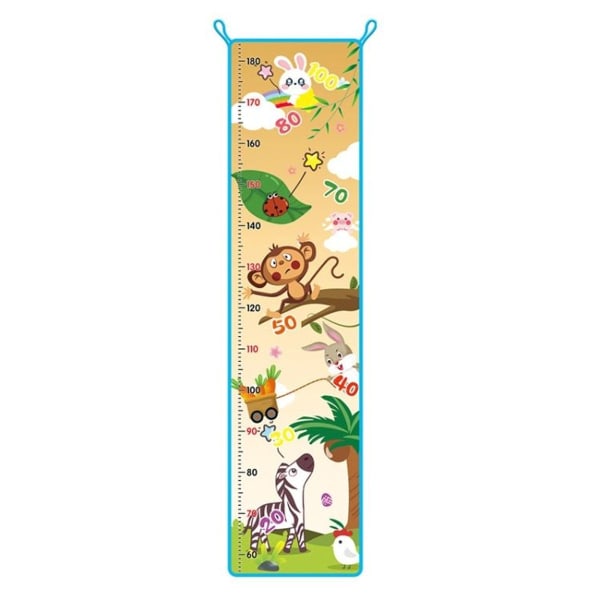 Children's height measuring ruler with animal pattern, 4 patches + 6 glue balls + 2 hooks