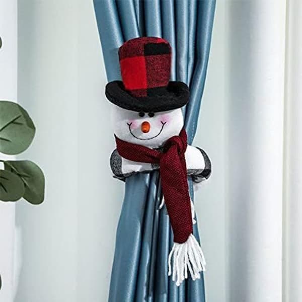 2 st jultomte snögubbe gardin spänne upphängning