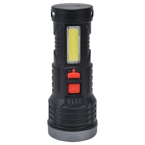 LED-lommelykt med COB-sidelys, USB-lading, ultraklar KLB