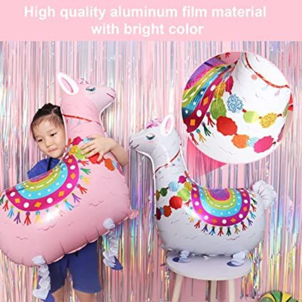 2 st Helium Alpaca Ballonger, Alpaca Llama Ballonger, Folieballonger Djurballonger Barnkalas Perfekt för Barnkalas