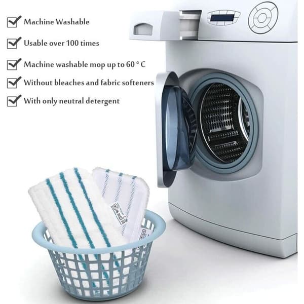 Pakke med 5 mikrofiber-erstatningsrengjøringsputer for Black & Decker dampmopp