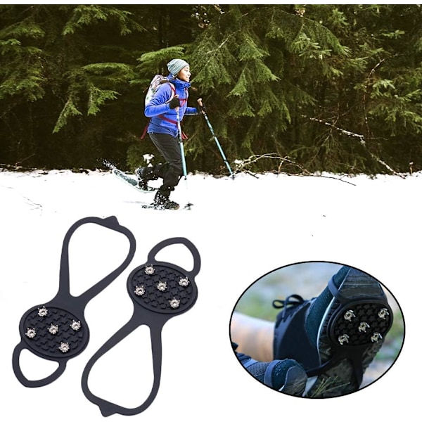 1 pari liukastumattomia piikkejä ja lumikynsiä kenkien päälle jäällä ja