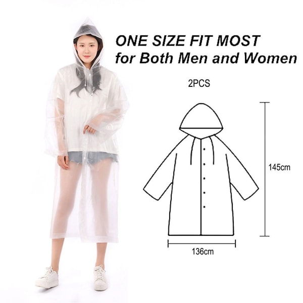 Pack] EVA Raincoat Reusable Hooded White KLB