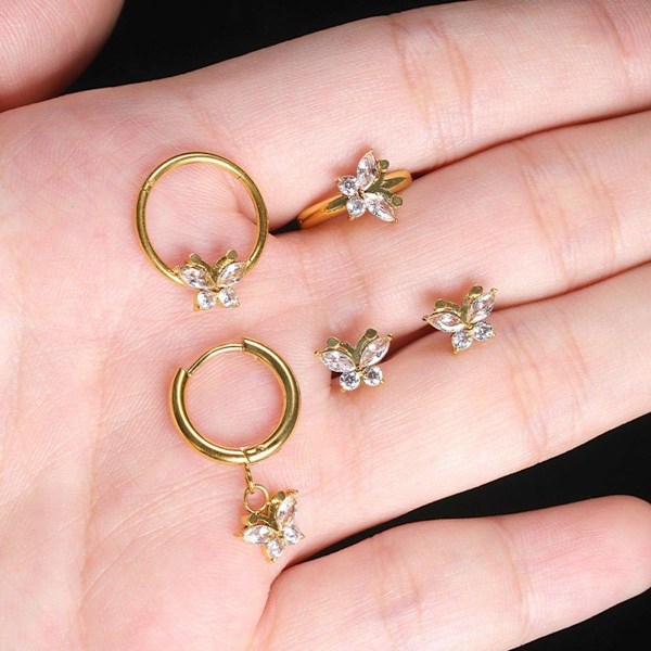 Par af øreringe med dinglende multi-style charm til kvinder og piger