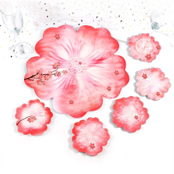 6 stk. Coaster Resinforme, Stor Blomster Silikonebakke, Resinforme Kit til DIY Epoxy Resin Støbning, Agat Coasters, Hjemmeindretning.