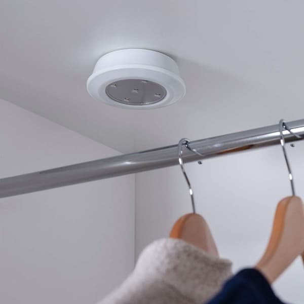 Lights4fun sæt med 4 LED tryklys under-skab lys varm hvid med KLB