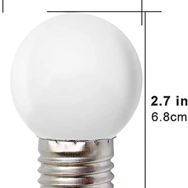 Pakkaus 10 kpl E27 Ruuvijalka 1W LED-lamppu maapallolamppu koristeluun Lämmin valkoinen KLB