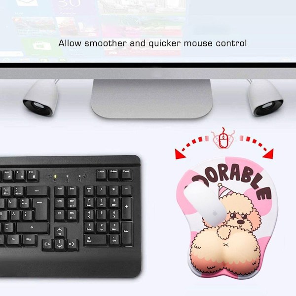 Dyremusematte med håndleddstøtte Sklisikker ergonomisk gel Teddy Bear
