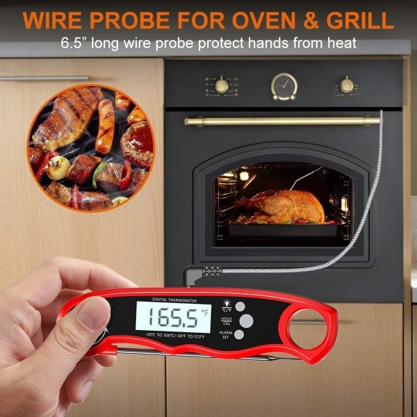Kjøtttermometer grilltermometer, LCD digital steketermometer