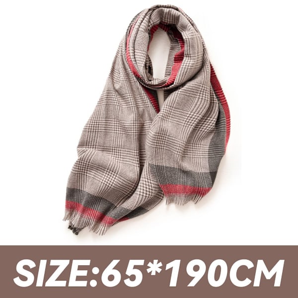 Sjal til kvinder Vinter Sjal Klassisk Tartan Varmt Sjal Kashmir Pink KLB