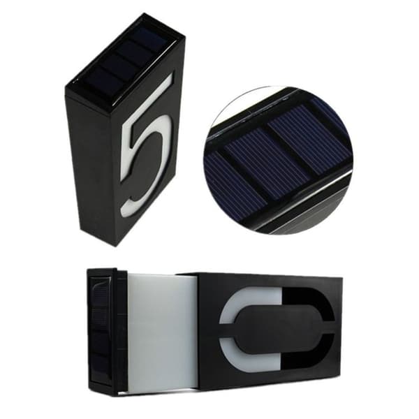 YWXLight 0,36W solcellsdriven väggmonterad 6 LED-belysning husnummerlampa med solpanel