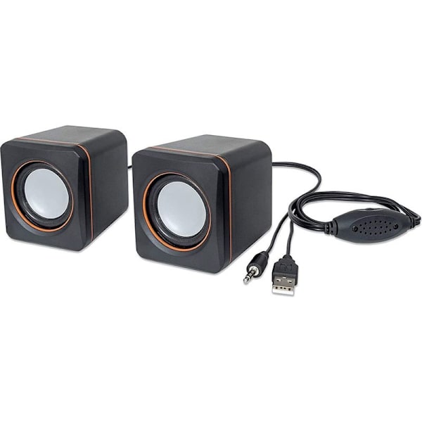 USB-stereohøyttalersystem med 3,5 mm lydkontakter for tilkobling