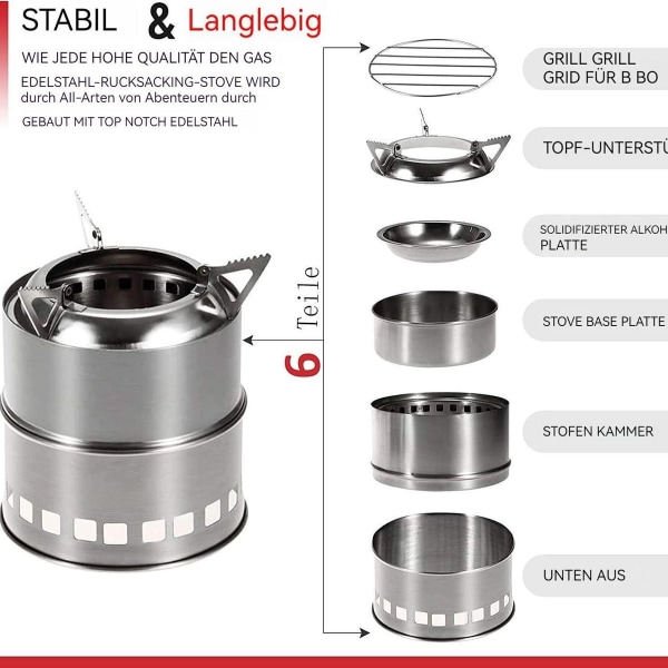 Multi Cooker Bærbar Camping Komfur Multi Cooker Udendørs Træ Komfur