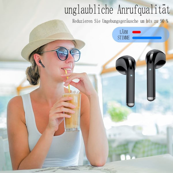 Bluetooth In-Ear-hodetelefoner, trådløs Bluetooth 5.3 HiFi stereolyd, IPX7 KLB