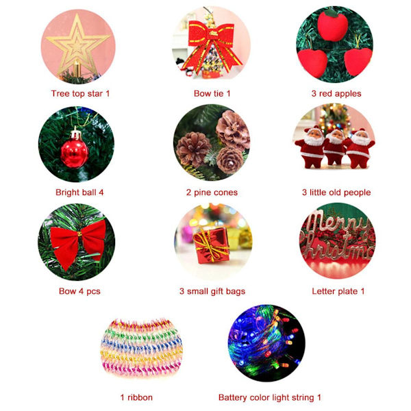 45cm LED Mini Kunstig Juletre Dekorasjon Borddekorasjon KLB