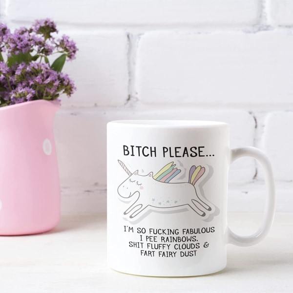 Bitch Please I'm So Fabulous Unicorn Keramikmugg Nyhet Kontor Födelsedag Jul Kaffe Present Te Present