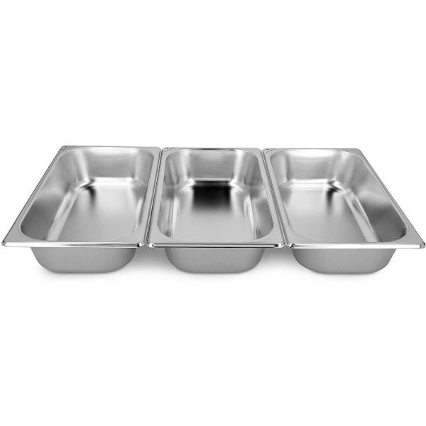 Brødsæt i rustfrit stål 3 dele - 3x skål til panering 32,5x17,5x6,5 cm