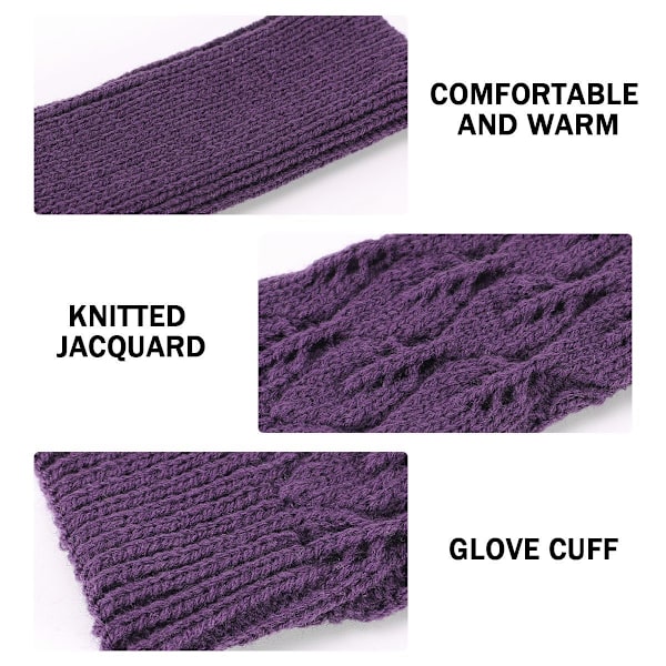 Dam Knittade Jacquard Löv Cykling Varma Öppna Finger Halvfinger Typi Jujube Röd KLB
