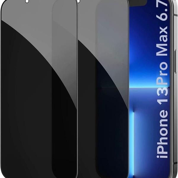 Paket med 2 sekretessskärmar för iPhone 13 Pro Max skyddande glas anti spionhärdad film