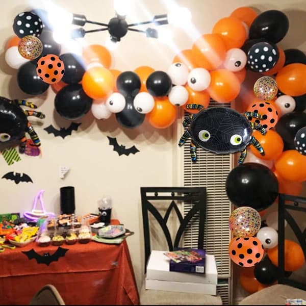 121 stykker Halloween ballon guirlande - sort og