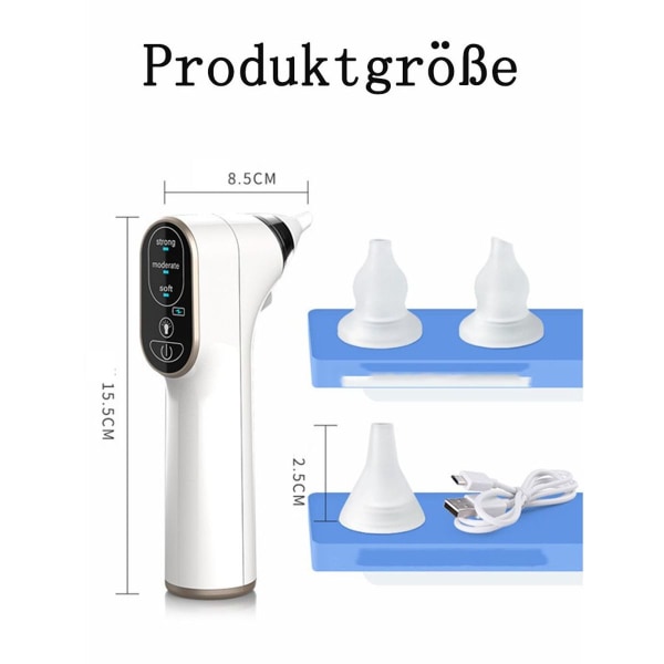 Nesesuger Baby Elektrisk nesesug Babystøvsuger USB Lading Medisinsk KLB