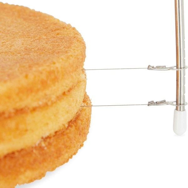 Kakekutter i rustfritt stål, 2 tråder, høydejusterbar, kakebunnskutter, KLB