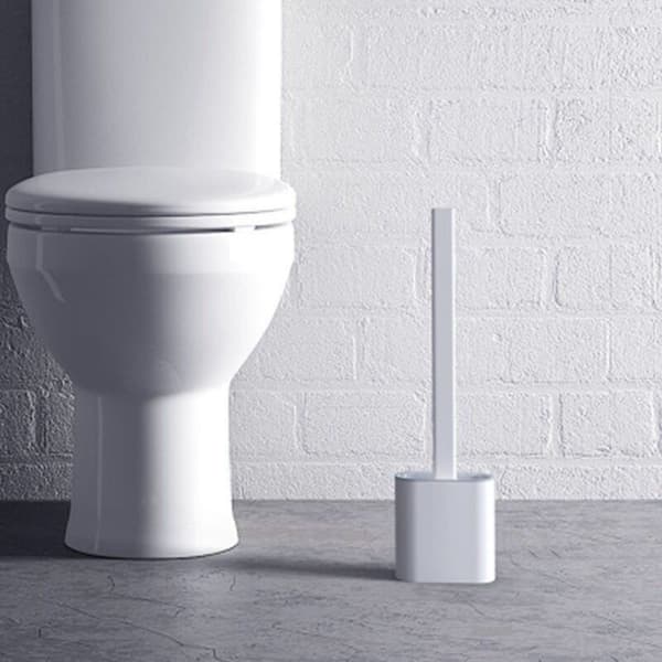 Fleksibel silikone toiletbørste med holder, bløde silikonebørster