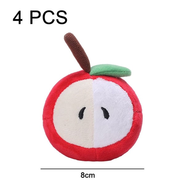 4 Pcs Cat Toys Squeaky Toys Fruit Shape Cute Plush Toy Style1 KLB