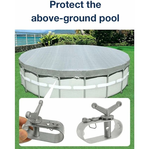 2 stk. Pool Cover Spænderkabel Spænder - Pool Cover Spil, Aluminium Bygget Spil til Svømmebassin, Pool Cover Spænder - 8x2x6.4cm KLB