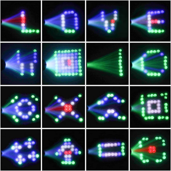 Lavavalon RGBW 64 LED -kuvaprojektori, pieni ilmalaiva, valaistusohjaus syntymäpäiväjuhliin, diskojuhliin ja DJ:lle