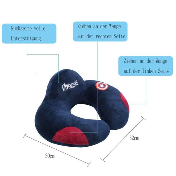 Støtter hodet, reisepute, barnepute, myk, søt