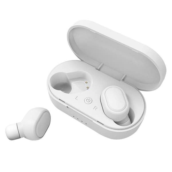 Trådløse øretelefoner, trådløse hovedtelefoner Bluetooth 5.0 hvid
