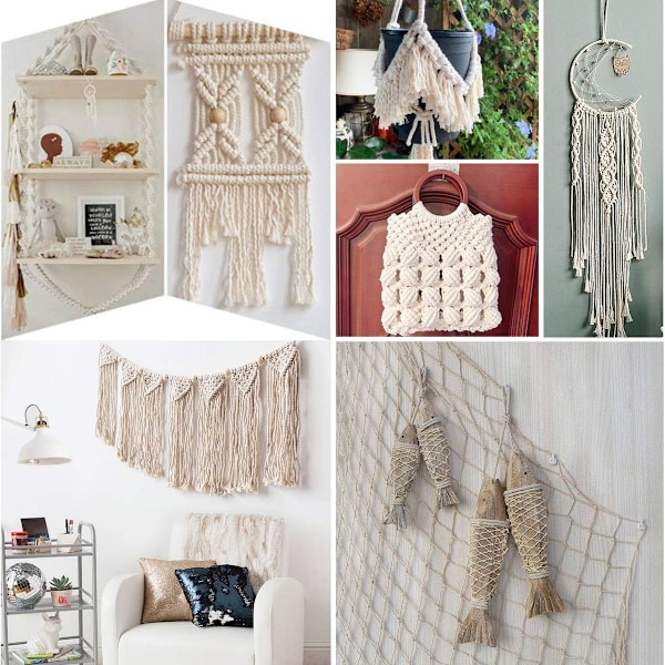 Naturligt bomullsgarn, macrame bomullsgarnshantverk, DIY-hantverk