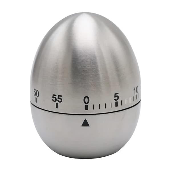 Rustfrit stål ægtimer nedtællingstimer hjem mekanisk timer køkkenredskab sølv
