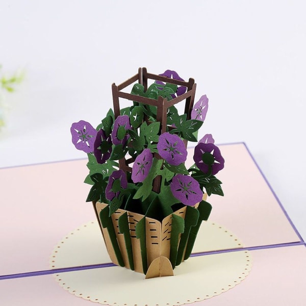 Pop-up-kortti Pink Roses - 3D-syntymäpäiväkortti naisille, kukat