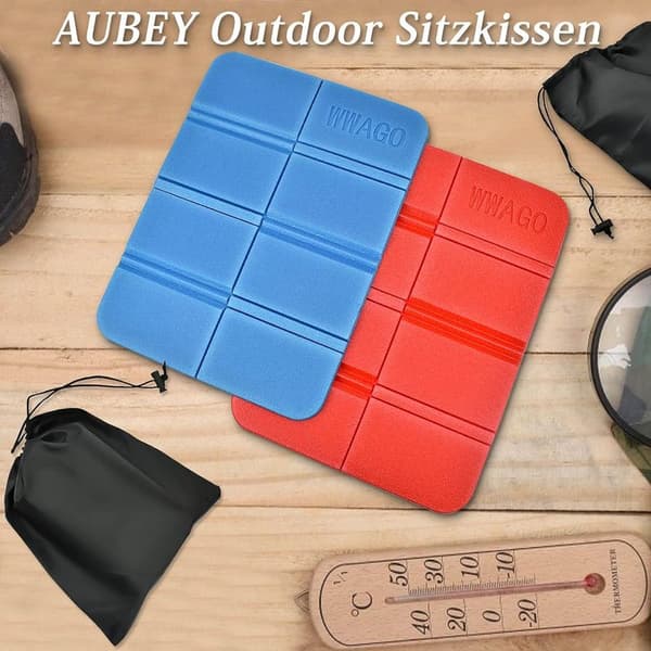 Set med 2 termiska sittdynor, hopfällbara utomhus, sittdyna, utomhus barns sittunderlag,