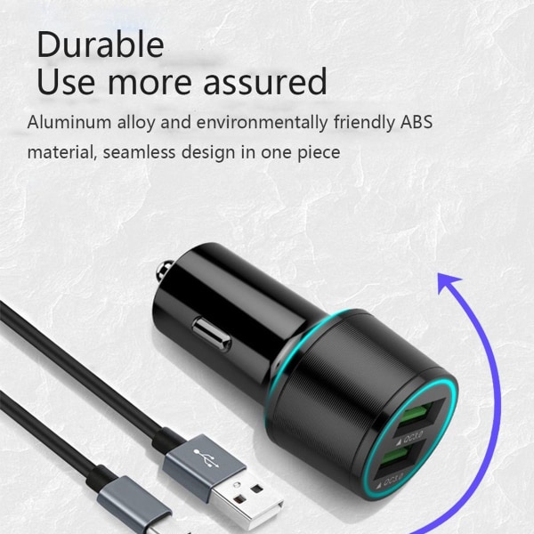 Hurtig USB-C biloplader kompatibel med Samsung Galaxy KLB