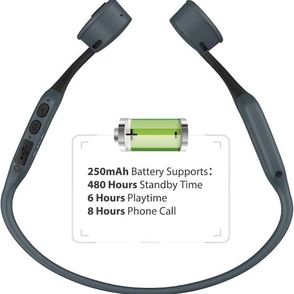 Luujohtoinen langaton urheilubluetooth-kuuloke Over-Ear Grau