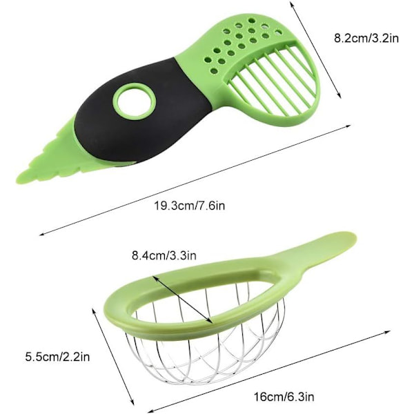Set med 2 4-i-1 avokadoskärare, avokadoskalare och avokadohackare i miljövänlig ABS, ergonomisk verktygssats för avokado, mango, kiwi