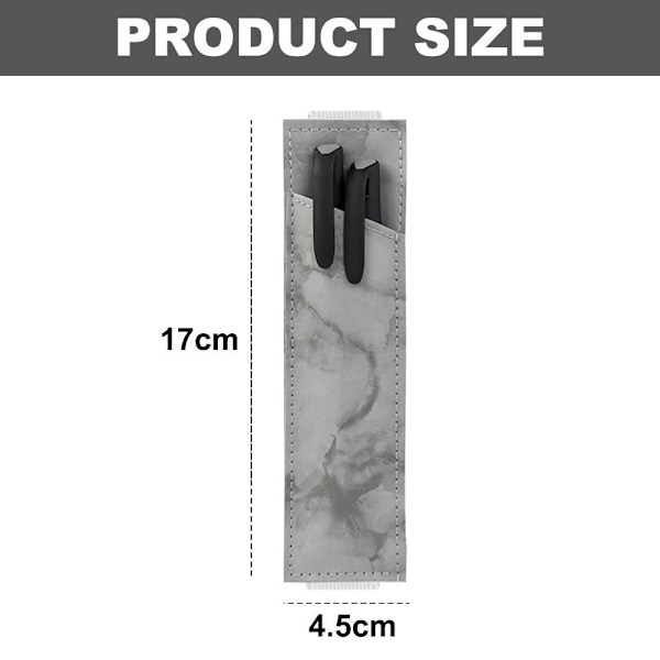 2-pack pennhållare, pennfodral i läder, elastiskt, grått